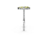 White gold Fancy Yellow Marquise  Solitaire Diamond Ring with Channel Set Band and Bezel Prong Setting_71