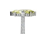 White gold Fancy Yellow Marquise  Solitaire Diamond Ring with Channel Set Band and Bezel Prong Setting_73