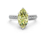 White gold Fancy Yellow Marquise  Solitaire Diamond Ring with Channel Set Band and Six-Prong Setting_29