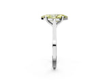 White gold Fancy Yellow Marquise  Solitaire Diamond Ring with Four-Prong Setting and Tapered Band 2