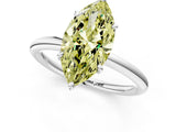 White gold Fancy Yellow Marquise  Solitaire Diamond Ring with Four-Prong Setting on a Plain Band_32