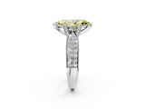 White gold Fancy Yellow Marquise  Solitaire Diamond Ring with Milgrain Pavé Band and Four-Prong Setting_22