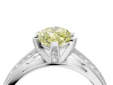 White gold Fancy Yellow Marquise  Solitaire Diamond Ring with Milgrain Pavé Band and Four-Prong Setting_24
