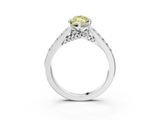 White gold Fancy Yellow Marquise  Solitaire Diamond Ring with Pavé Band and Four-Prong Setting_3