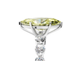 White gold Fancy Yellow Marquise  Solitaire Diamond Ring with Pave Band and Four-Prong Setting_5