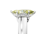 White gold Fancy Yellow Marquise  Solitaire Diamond Ring with Pave Band and Six-Prong Setting_83