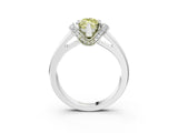 White gold Fancy Yellow Marquise  Solitaire Diamond Ring with Pave Band and Six-Prong Setting_85