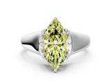 White gold Fancy Yellow Marquise  Solitaire Diamond Ring with Six-Prong Cathedral Setting_32