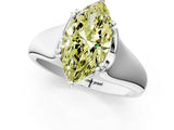 White gold Fancy Yellow Marquise  Solitaire Diamond Ring with Six-Prong Cathedral Setting_33