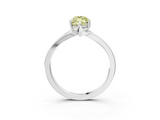 White gold Fancy Yellow Marquise  Solitaire Diamond Ring with Six-Prong Setting and Tapered Band_3
