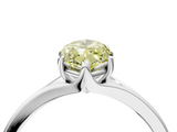 White gold Fancy Yellow Marquise  Solitaire Diamond Ring with Six-Prong Setting and Tapered Band_4