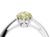 White gold Fancy Yellow Marquise  Solitaire Diamond Ring with Split Shank and Four-Prong Setting_4