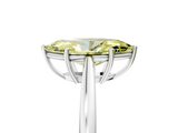 White gold Fancy Yellow Marquise  Solitaire Diamond Ring with Split Shank and Four-Prong Setting_5