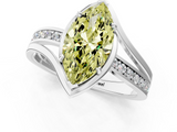 White gold Fancy Yellow Marquise  Solitaire Diamond Ring with Split Shank and Prong Setting_18