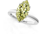 White gold Fancy Yellow Marquise  Solitaire Diamond Ring with Thin Band and Four-Prong Setting_25