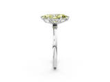 White gold Fancy Yellow Marquise  Solitaire Diamond Ring with Thin Band and Four-Prong Setting_2