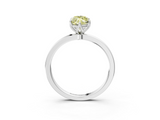 White gold Fancy Yellow Marquise  Solitaire Diamond Ring with Thin Band and Four-Prong Setting_3