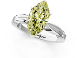 White gold Fancy Yellow Marquise  Solitaire Diamond Twisted Band with Four-Prong Setting_1