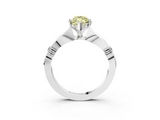 White gold Fancy Yellow Marquise  Solitaire Diamond Twisted Band with Four-Prong Setting_3