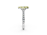 White gold Fancy Yellow Marquise  Solitaire Diamond with Pavé Band and Four-Prong Setting_2