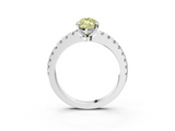 White gold Fancy Yellow Marquise  Solitaire Diamond with Pavé Band and Four-Prong Setting_3