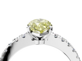 White gold Fancy Yellow Marquise  Solitaire Diamond with Pavé Band and Four-Prong Setting_4