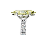 White gold Fancy Yellow Marquise  Solitaire Diamond with Pavé Band and Four-Prong Setting_5