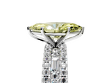 White gold Fancy Yellow Marquise  Solitaire Diamond with Pave and Channel Set Band_5
