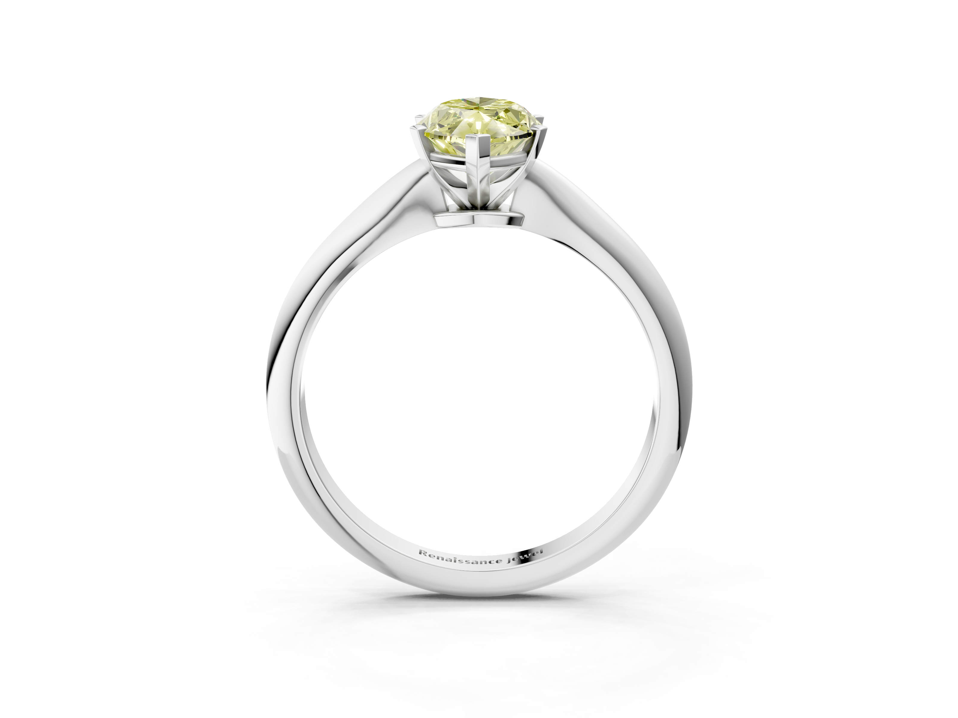 White gold Fancy Yellow Marquise  Solitaire Engagement Ring with Classic Band and Four-Prong Setting_3
