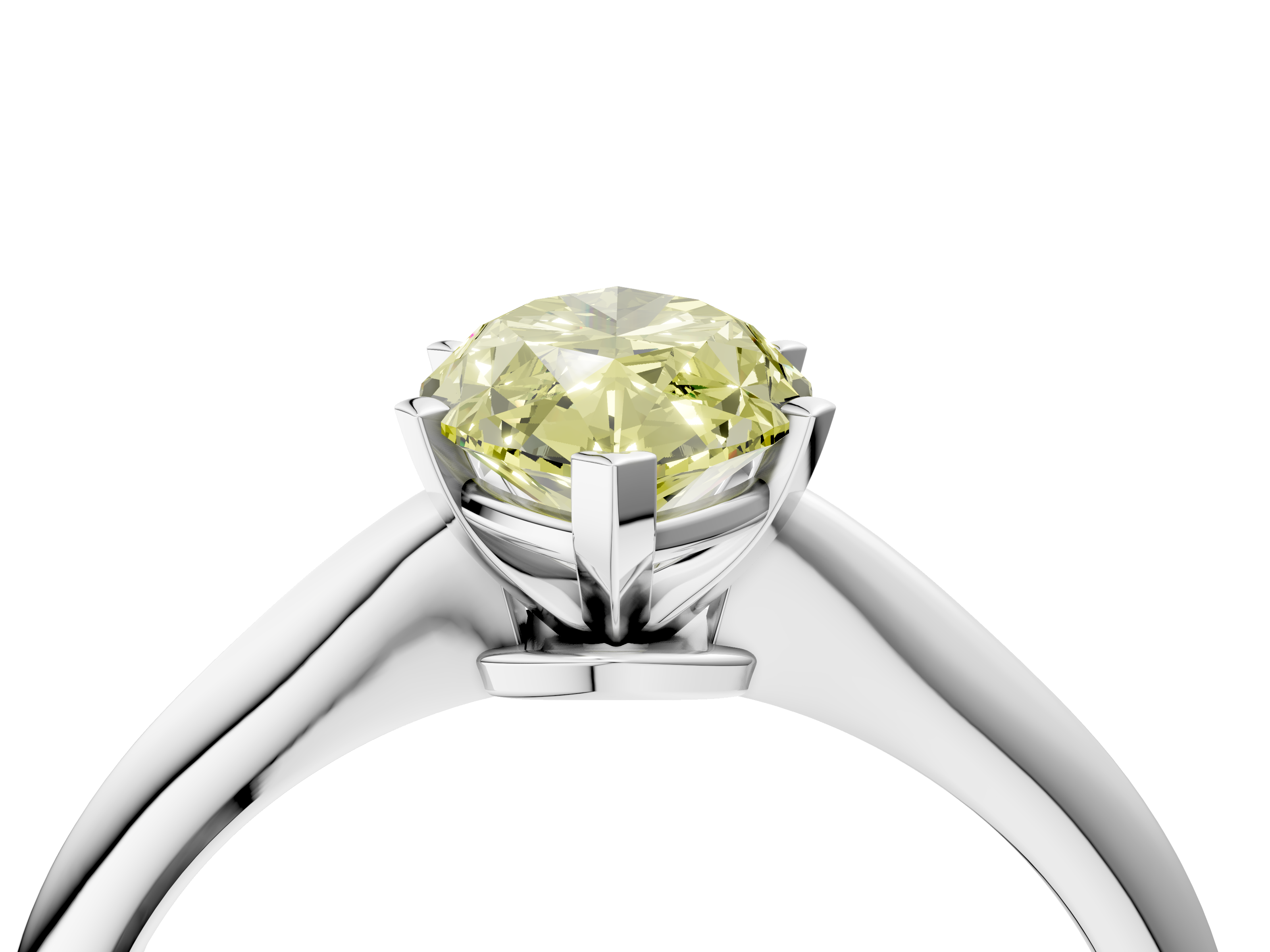 White gold Fancy Yellow Marquise  Solitaire Engagement Ring with Classic Band and Four-Prong Setting_4