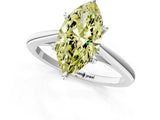 White gold Fancy Yellow Marquise  Solitaire Engagement Ring with Four-Prong Setting and Classic Band 1