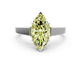 White gold Fancy Yellow Marquise  Solitaire Engagement Ring with Four-Prong Setting and Tapered Band_3