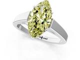 White gold Fancy Yellow Marquise  Solitaire Engagement Ring with Four-Prong Setting and Tapered Band_4
