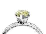 White gold Fancy Yellow Marquise  Solitaire Engagement Ring with Scrollwork Band and Four-Prong Setting_4