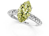 White gold Fancy Yellow Marquise  Solitaire Floral Milgrain Engagement Ring_32
