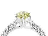 White gold Fancy Yellow Marquise  Solitaire Floral Milgrain Engagement Ring_35