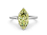 White gold Fancy Yellow Marquise  Solitaire Heart Prong Engagement Ring with Tapered Band_35