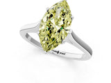 White gold Fancy Yellow Marquise  Solitaire Heart Prong Engagement Ring with Tapered Band_36