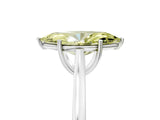 White gold Fancy Yellow Marquise  Solitaire Heart Prong Engagement Ring with Tapered Band_39