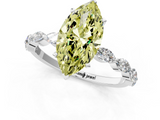 White gold Fancy Yellow Marquise  Solitaire Marquise Side Stone Prong Setting Ring_1