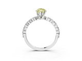 White gold Fancy Yellow Marquise  Solitaire Marquise Side Stone Prong Setting Ring_3