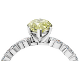 White gold Fancy Yellow Marquise  Solitaire Marquise Side Stone Prong Setting Ring_4