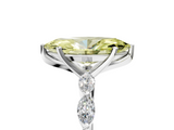 White gold Fancy Yellow Marquise  Solitaire Marquise Side Stone Prong Setting Ring_5