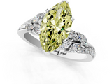 White gold Fancy Yellow Marquise  Solitaire Marquise Twist Band with Six-Prong Setting_1