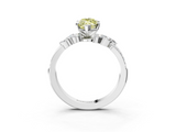 White gold Fancy Yellow Marquise  Solitaire Marquise Twist Band with Six-Prong Setting_3