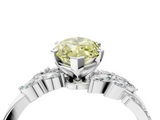White gold Fancy Yellow Marquise  Solitaire Marquise Twist Band with Six-Prong Setting_4