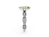 White gold Fancy Yellow Marquise  Solitaire Milgrain Diamond Engagement Ring with Bezel and Marquise Band_2