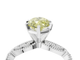 White gold Fancy Yellow Marquise  Solitaire Milgrain Diamond Engagement Ring with Bezel and Marquise Band_4