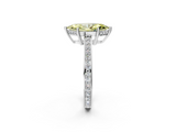 White gold Fancy Yellow Marquise  Solitaire Pavé Band Prong Setting Ring_2