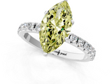White gold Fancy Yellow Marquise  Solitaire Pavé Band with Four-Prong Setting_1